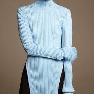 ZARA Bright blue ribbed turtleneck